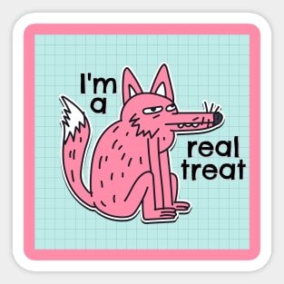 I'm a Real Treat Wolf Sticker